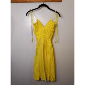 Seaspice Women's M Yellow Peruvian Cotton Crochet Sundress Boho Beach Resort